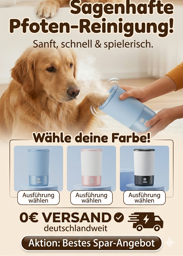Pfoten-Waschbecher für Hunde & Katzen – Elektrisch & Wasserdicht