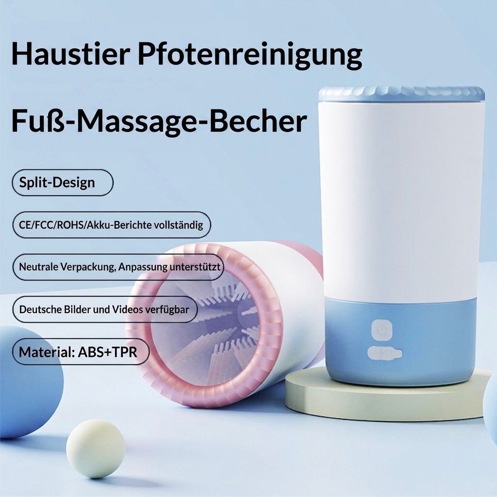 Pfoten-Waschbecher für Hunde & Katzen – Elektrisch & Wasserdicht